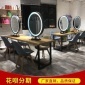 美式复古专业化妆桌子工业风实木影楼**单双面LED带灯梳妆镜台