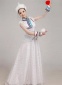 新款向天歌蒙古民族服装舞女舞台大摆裙古典舞蹈舞白色演出服